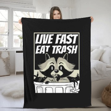 Discover Raccoon Pet Live fast eat trash 8 Fleece Blankets