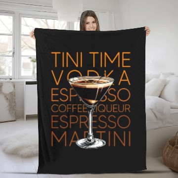 Discover Coffee Fun Tini Time Vodka Espresso Coffee Liqueur Espresso Martini Fleece Blankets