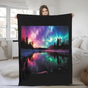 Discover Minnesota Northern Lights Family Camping Trip 2024 1 Fleece Blankets