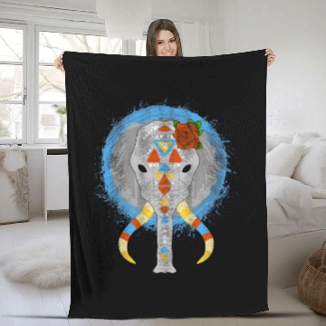 Discover Elephant Pet Sugar Skull Los Dia De Los Muertos Fleece Blankets