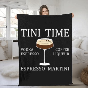 Discover Coffee Fun Tini Time Vodka Espresso Coffee Liqueur Espresso Martini 2 Fleece Blankets