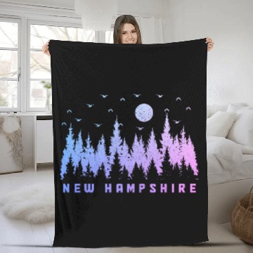 Discover New Hampshire Nature Lover Forest Hiking Fleece Blankets