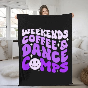 Discover Coffee Fun Retro Weekends Coffee And Dance Comps Smile Face Dance Mom Baseball Tees Fleece Blankets