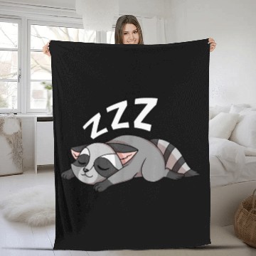 Discover Raccoon Pet Sleeping Trash Panda Ringtail Animal Lover 3 Fleece Blankets