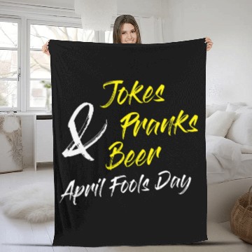 Discover Beer Fun Jokes Pranks and Beer April Fools Day Fleece Blankets