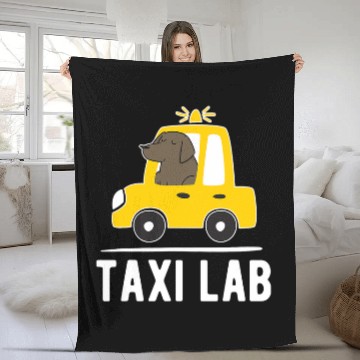 Discover Black Labrador Retriever Dog Taxi Lab Cab Driver Gift Fleece Blankets