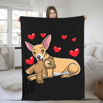 Discover Chiweenie Dog With Stuffed Animal Baseball Tees Fleece Blankets