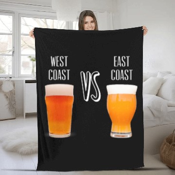 Discover Beer Fun West Coast VS East Coast Craft Beer IPA Design Baseball Tees Fleece Blankets