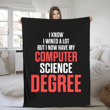 Discover Wines Fun Computer Science IT Graduate Wined Graduation Fleece Blankets