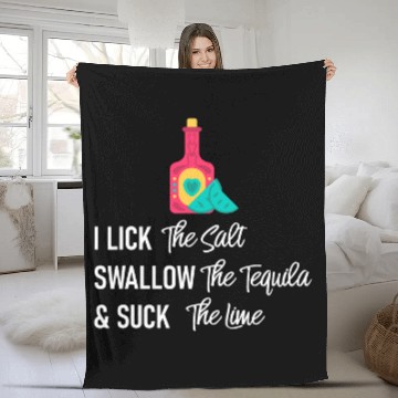 Discover I Lick Salt Swallow Tequila Suck Lime Cinco De Mayo Mexico 5 Fleece Blankets