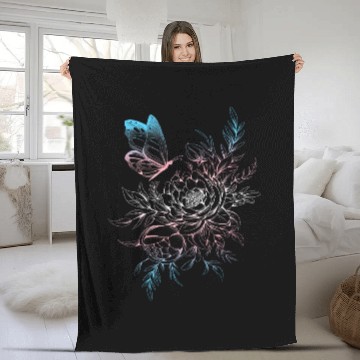 Discover Transgender Butterfly Flower Transgender Pride Transsexual Fleece Blankets