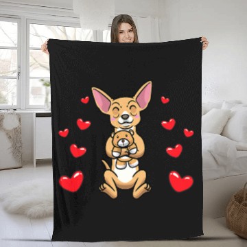 Discover Chiweenie Dog With Stuffed Animal 1 Fleece Blankets