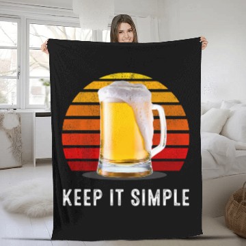 Discover Beer Fun Keep It Simple Mug Of Beer Casual Drinking Fleece Blankets