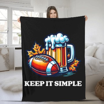 Discover Beer Fun Keep It Simple Beer College Football Funny Common Fleece Blankets