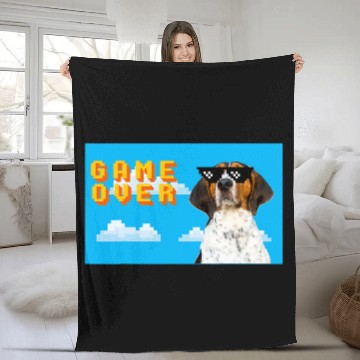 Discover 8Bit Game Over Treeing Walker Coonhound Fleece Blankets