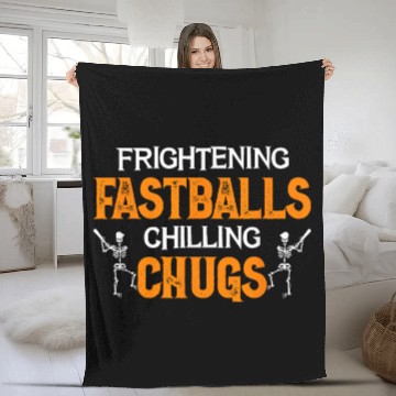 Discover Beer Fun Halloween Baseball Pitcher Softball Catcher Beer Drinking Zip Fleece Blankets