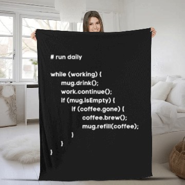 Discover Coffee Fun Run Daily Refill Coffee in Javascript Fleece Blankets