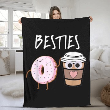 Discover Coffee Fun Besties Donuts Coffee Noveltybests Friend Gift Ideas Fleece Blankets