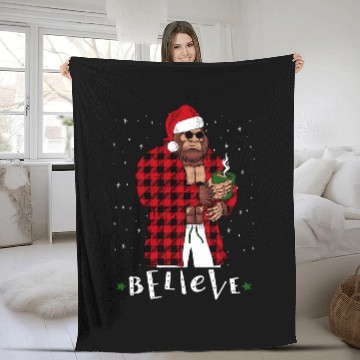 Discover Coffee Fun bigfoots Christmas buffalo plaids Sasquatch Coffee Drinker Fleece Blankets