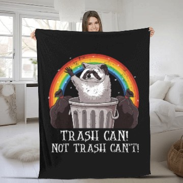 Discover Trash Can Not Trash Cant Funny Raccoon Trash Panda Fleece Blankets