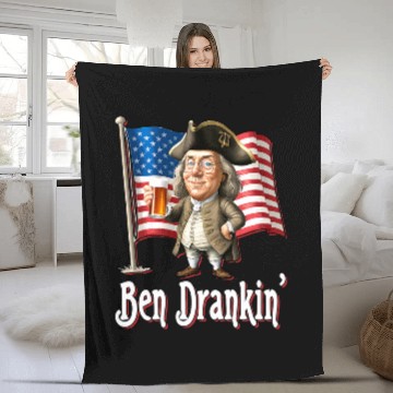 Discover Beer Fun Ben Drankin Benjamin Franklin Drinking A Beer Baseball Tees Fleece Blankets