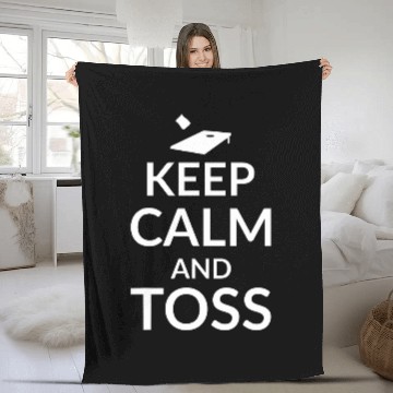 Discover Lacrosse Gift Funny Cornhole Corn Hole Keep Calm And Toss Fleece Blankets