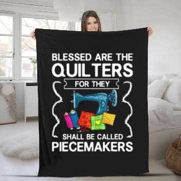 Discover Sewing Machine Patchwork Quilt Quilter Fleece Blankets