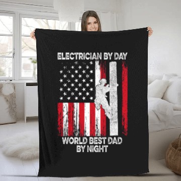 Discover Electrical By Day Powerline Electrical Fathers Day Design Electrician Fleece Blankets