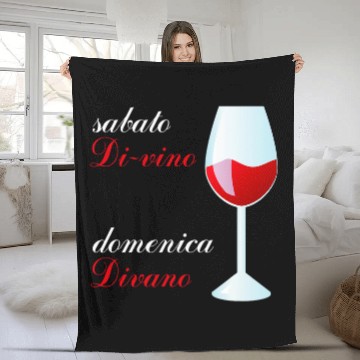 Discover Wines Fun Saturday Sunday Sofa Funny Phrase Alcohol Zip Fleece Blankets