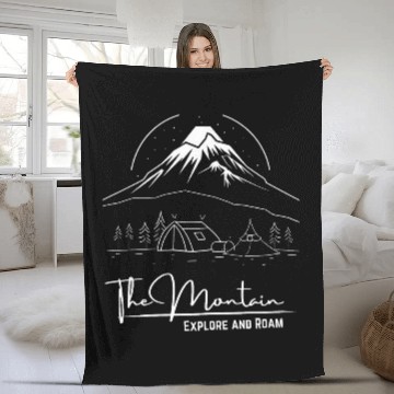 Discover Women Hiking Mountain Nature Sunrise Explore Hers Fleece Blankets