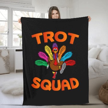 Discover Thanksgiving Day Running Turkey Trot Squad Fleece Blankets