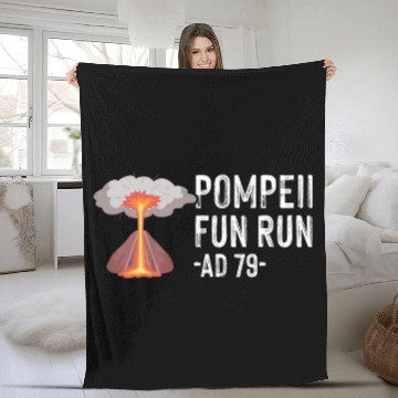 Discover Pompeii Fun Run AD 79 Quote Fun Human Geography Nerd Baseball Tees Fleece Blankets