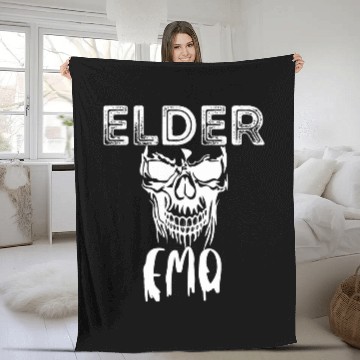 Discover Elder Emo Funny Emo Music Fan Scene Alternative 90s Kids Pun 5 Fleece Blankets