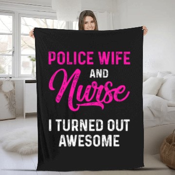Discover Police Wife nurses Life RN Mom 32 Fleece Blankets
