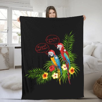 Discover Christmas Graphic Casual Fleece Blankets funny parrot joyful xmass Time Baseball Tees