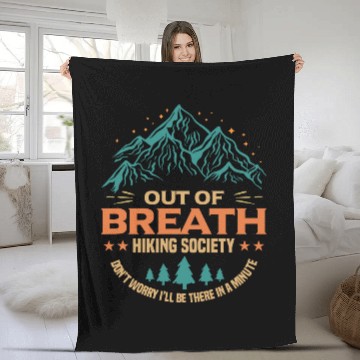 Discover Out of Breath, Hiking Society Baseball Tees Fleece Blankets