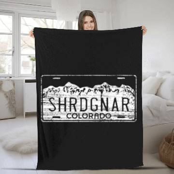 Discover Skiing Ski Snowboard Colorado License Plate Shredding Gnar Fleece Blankets