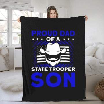 Discover Proud Dad Of A State Trooper Son State Trooper Zip Fleece Blankets