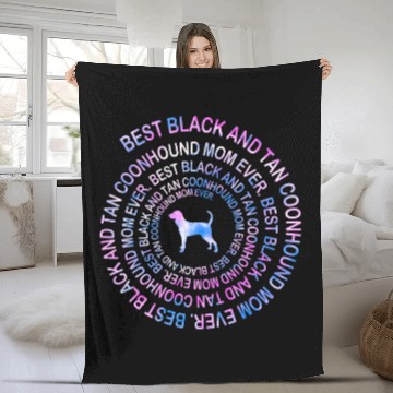 Discover bests Black And Tan Coonhound Mom Ever Tie Dye Spiral Fleece Blankets