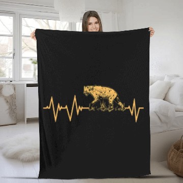 Discover Lacrosse Gift Awesome Hyena Heartbeat Design Wildlife Baseball Tees Fleece Blankets