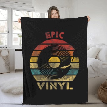 Discover Epic Vinyl Retro Record vintages Music Fleece Blankets