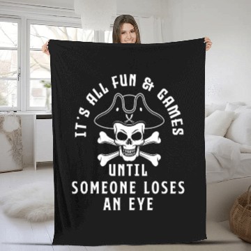Discover Funny Pirate Themed Skull Pirates Crossbones Pirate Fleece Blankets