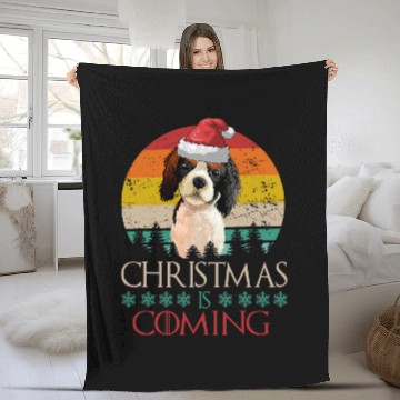Discover Christmas Is Coming Cavalier King Charles Spaniel Dog Gift Fleece Blankets