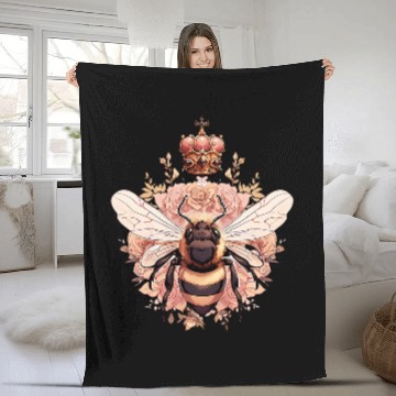 Discover Queen bee and Honey Beekeeper Beekeeping Fleece Blankets