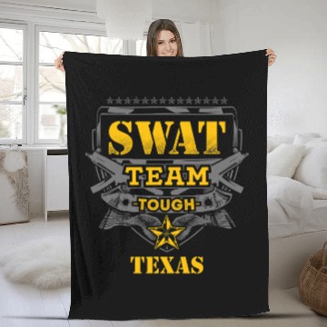 Discover Texas Police SWAT Team State Off Duty Officer Fleece Blankets