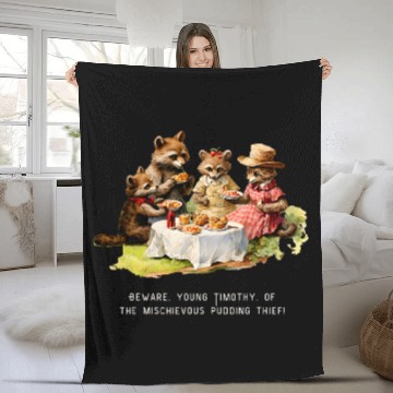 Discover Raccoon Pet Mischievous Raccoon Picnic Fleece Blankets