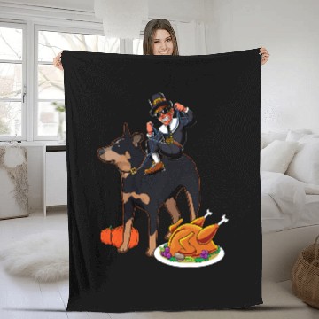 Discover Australian Cattle Dog Red Blue Heeler Pilgrim Thanksgiving Fleece Blankets