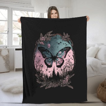 Discover Butterfly Grunge Fairycore Fairy Goth Fleece Blankets