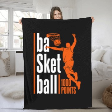 Discover 1000 Points Basketball Scorer High School Basketball Player 1 Fleece Blankets