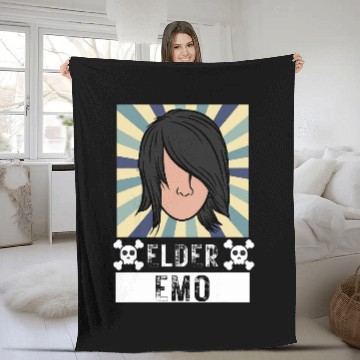 Discover Elder Emo Funny Emo Music Fan Scene Alternative 90s Kids Pun 18 Baseball Tees Fleece Blankets